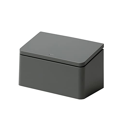 ideaco(イデアコ) ゴミ箱 フタ付き アッシュグレー 1.8L TUBELOR flat rectangle (チューブラー フラットレクタングル)