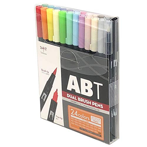 トンボ鉛筆 筆ペン デュアルブラッシュペン ABT 24色セット ベーシック AB-T24CBA