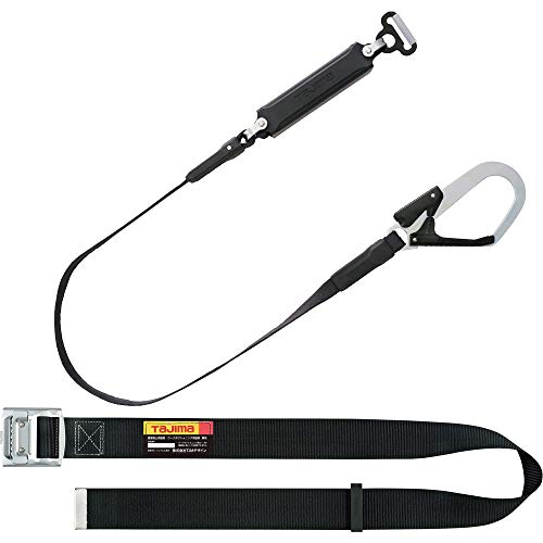 タジマ(Tajima) 安全帯 胴ベルト スチールM 黒 平ロープ A環 L1セット B1SMFR-AL1BK
