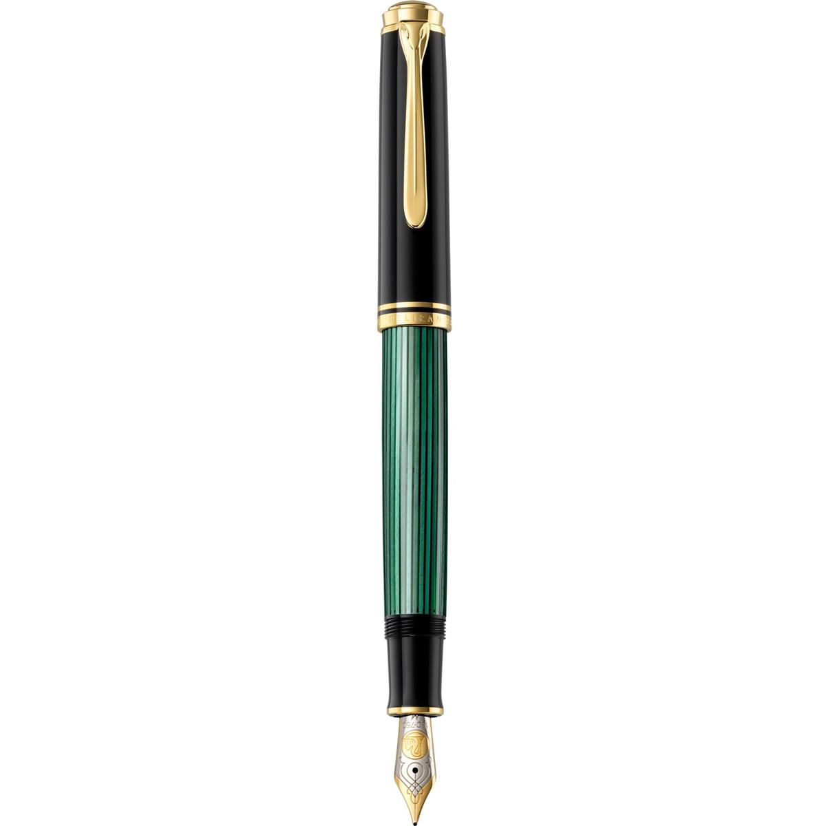 Pelikan 伽藍鳥 筆 EF 極細字 緑縞 スーベレーン M800 定め事インポート品