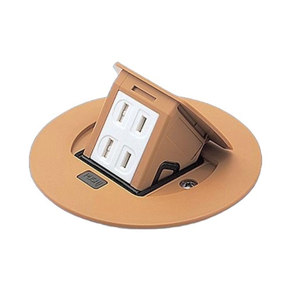パナソニック(Panasonic) 住宅用F型アップコン丸型 2コ口 ナチュラルバーチ 2P 15A 125V DU1100F｜LB77店