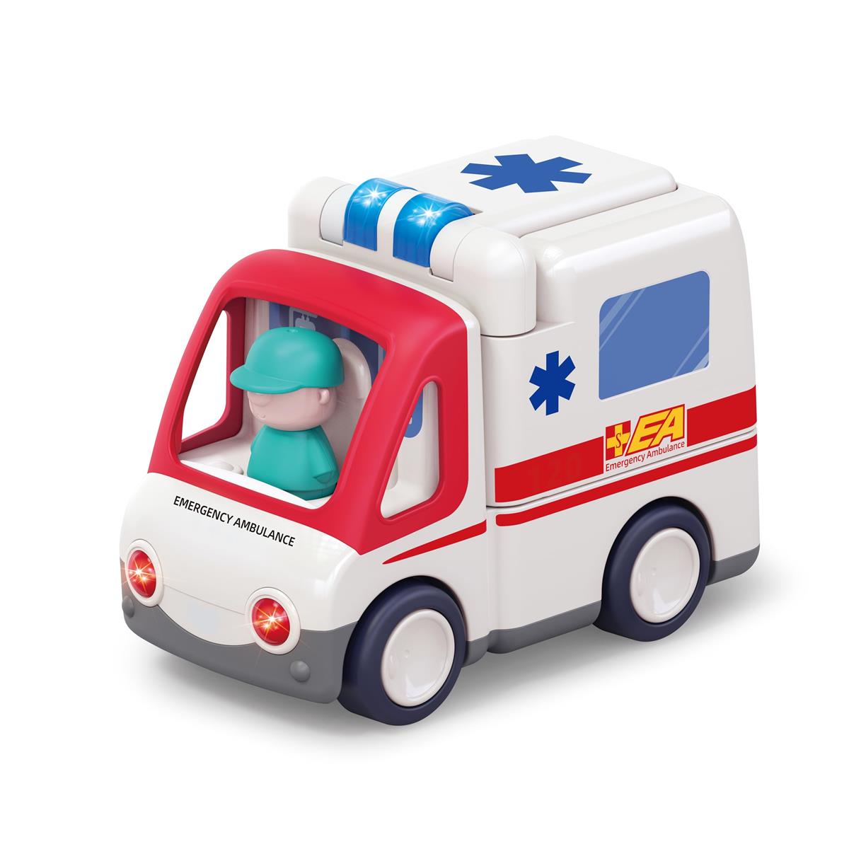 DADWAY(ダッドウェイ) Hola Toys オラトイズ 音がいっぱい! 自分で走るきゅうきゅうしゃ 救急車 3歳から TYHOLE9997