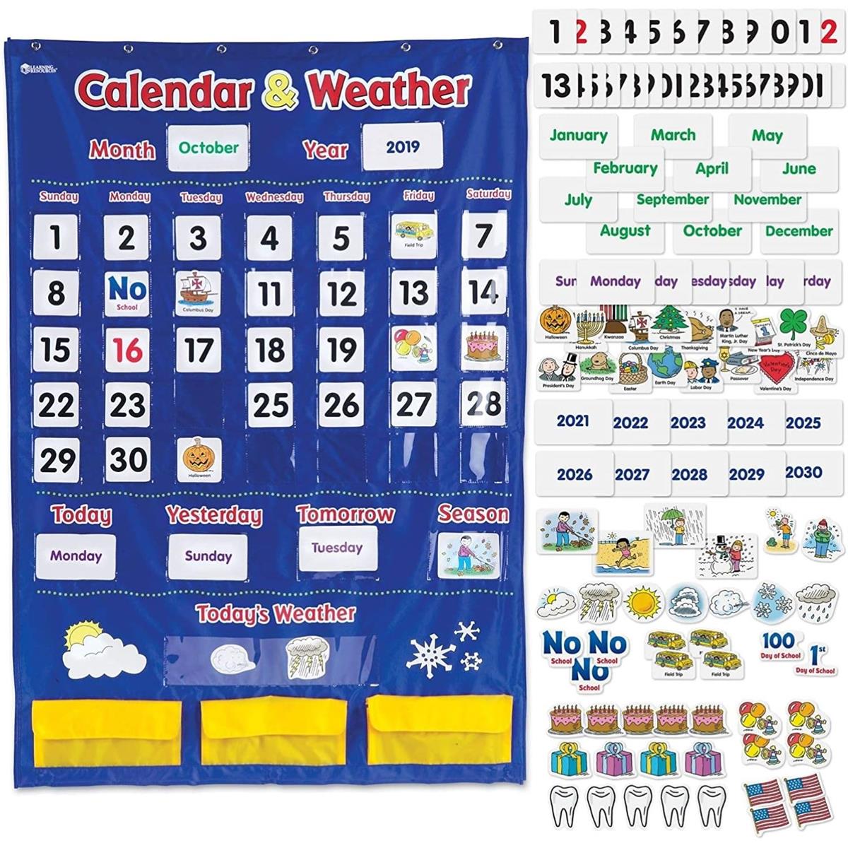 ラーニング リソーシーズ Calendar ＆ Weather Pocket Chart ポケットチャート カレンダー＆天気 LER 2418