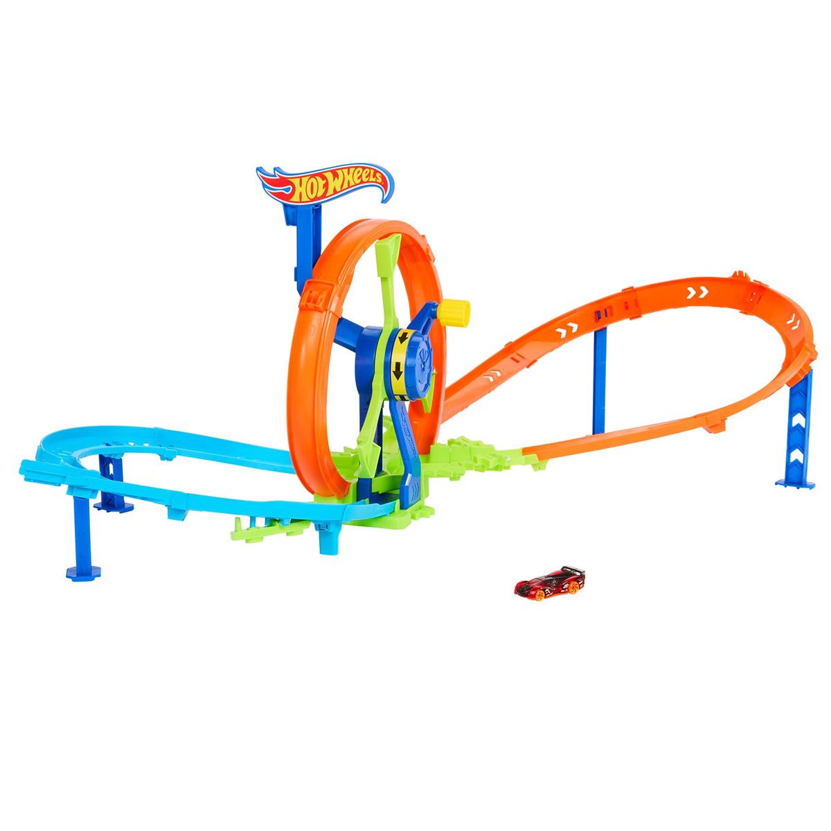 ホットウィール(Hot Wheels) スピードループ プレイセット ミニカー１台付 乗り物おもちゃ プレイセット 4歳から オレンジ JBX65