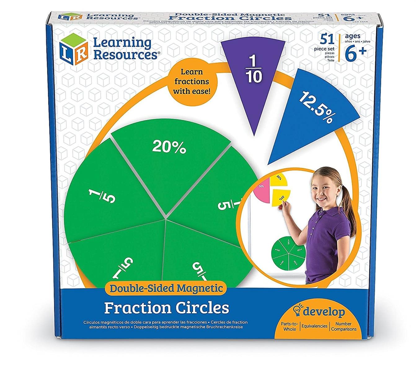 ラーニング リソーシーズ Double-Sided Magnetic Fraction Circles 分数学習 マグネット式 円 LER 1616