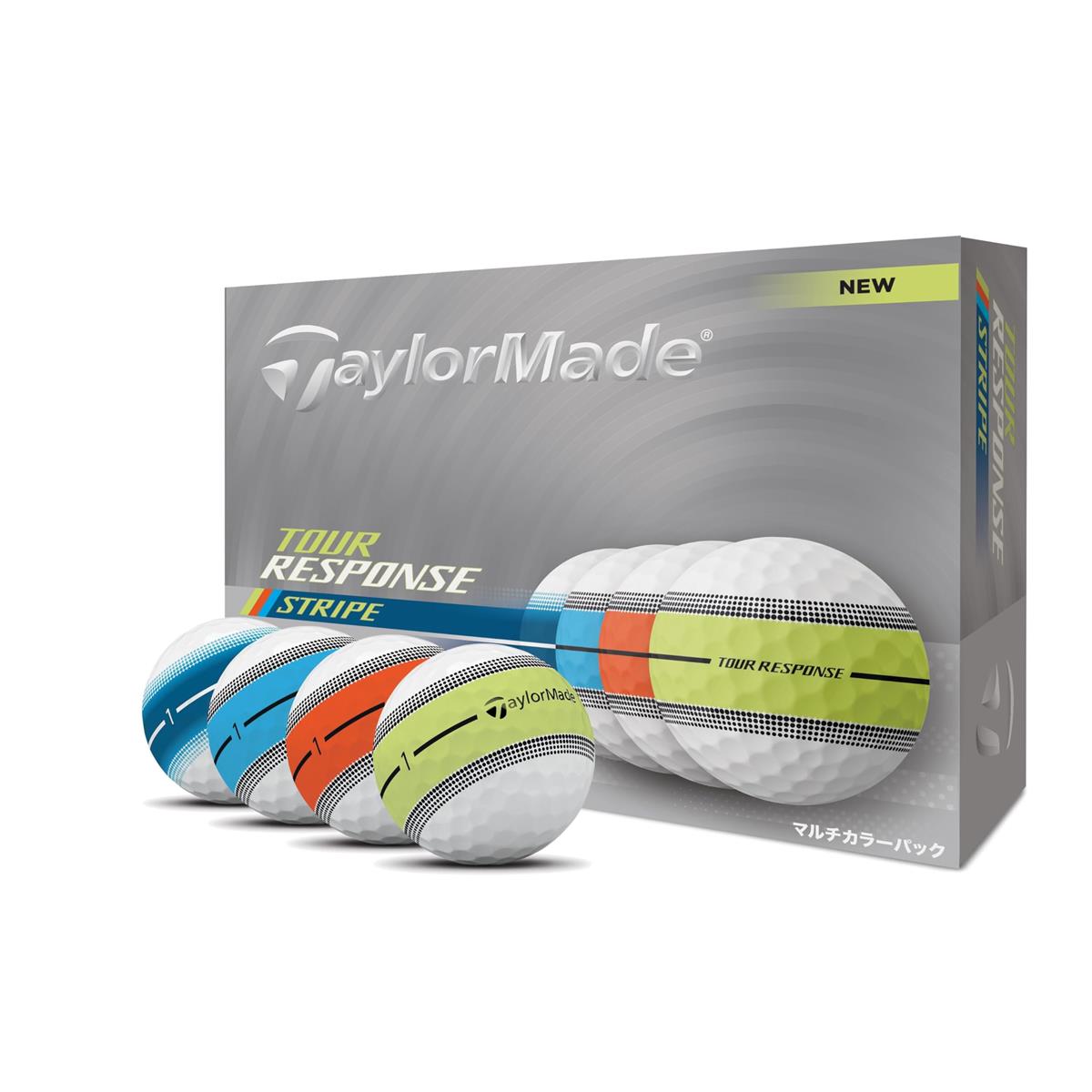 テーラーメイド(TAYLOR MADE) TMJ25 Tour Resp Stripe NEON Multi JPN dz ツアーレスポンス ストライプ ネオン マルチ ゴルフボール