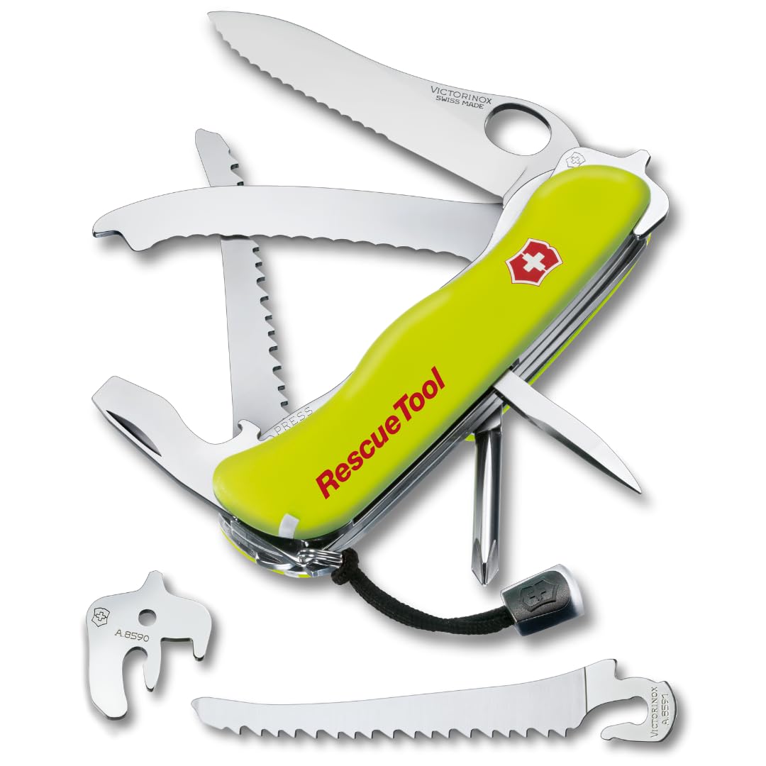 VICTORINOX(ビクトリノックス) レスキューツール スイス・アーミーナイフ 多機能 ナイフ 防災グッズ 蓄光 緊急脱出用 シートベルトカッター ガラスのこぎり ウインドウブレーカー ナイロンケース付き 15機能を搭載したスイス製マルチツール 【国内正規品】 0.8623.MWN