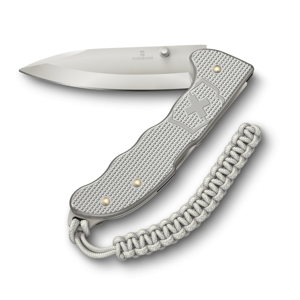 VICTORINOX(ビクトリノックス) エボーク ALOX シルバー 折りたたみ ナイフ 防災グッズ キャンプ アウトドア 取り外し可能なキャリークリップ・パラコードペンダント付き 5機能を搭載したスイス製マルチツール プレゼント ギフト 十徳ナイフ 【国内正規品】 0.9415.D26