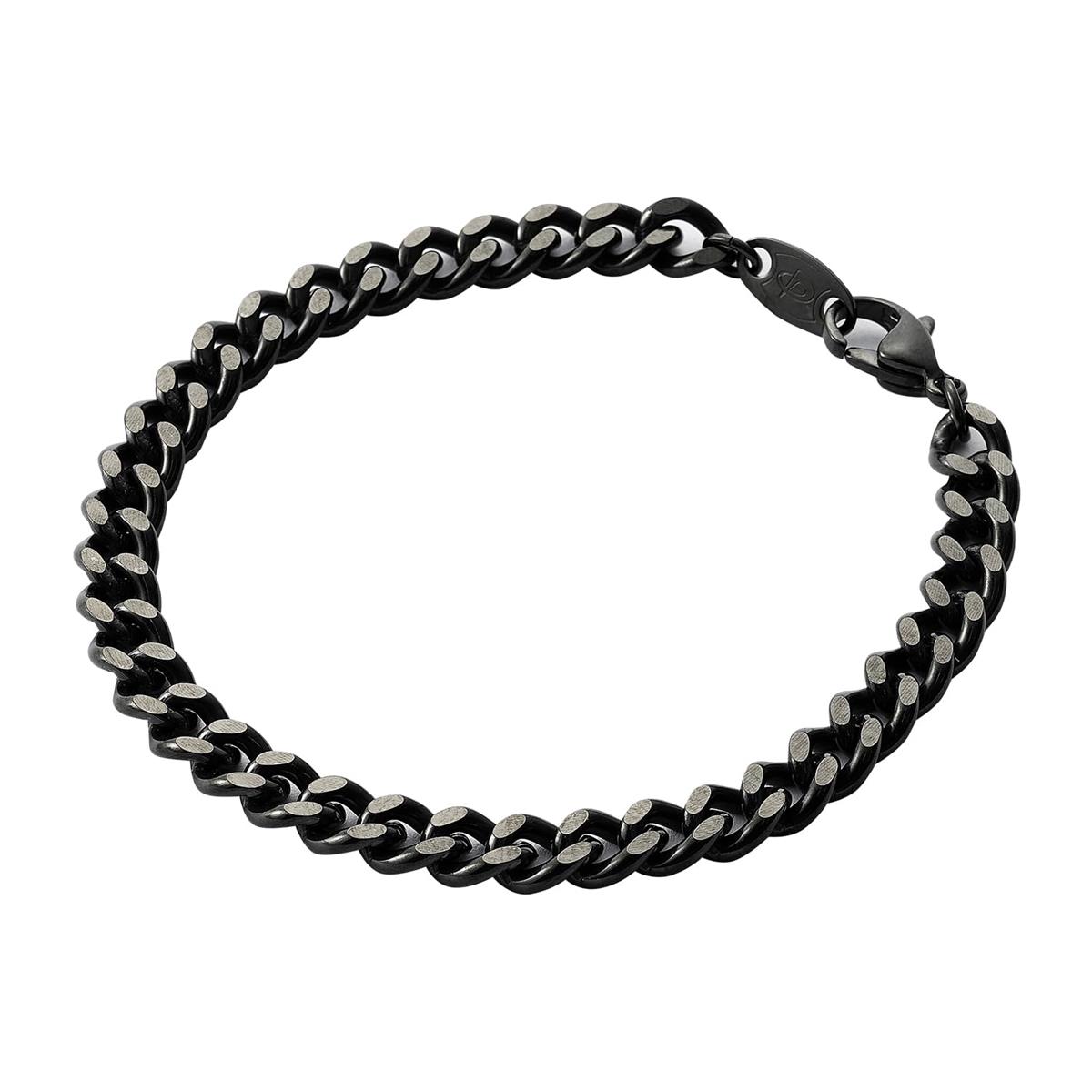 ファイテン(phiten) 炭化チタンチェーンブレスレット LL 21cm 純チタン採用 炭化チタンコーティング ブラック アクセサリー 喜平 長さ17~21cm メンズ レディース