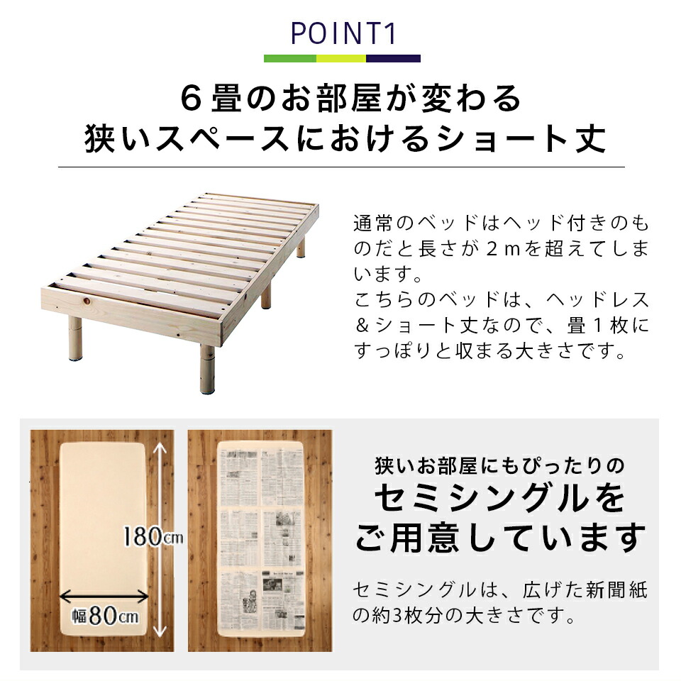 すのこベッド 天然木 ミニクライン 天然木 シングルサイズ ベッドフレームのみ ダイニングセット ショート丈 Minicline ベッド コンパクト ベット E バザール ライフインテリア シングルベッド ずっと気になってた