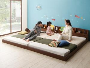 Jointfamily ボンネルコイルマットレス付き ボンネルコイルマットレス付き Jointfamily 親子で寝られる収納棚 照明付き連結ベッド ベッド ジョイント ファミリー クイーンサイズ Ss 2 E バザール ライフインテリア