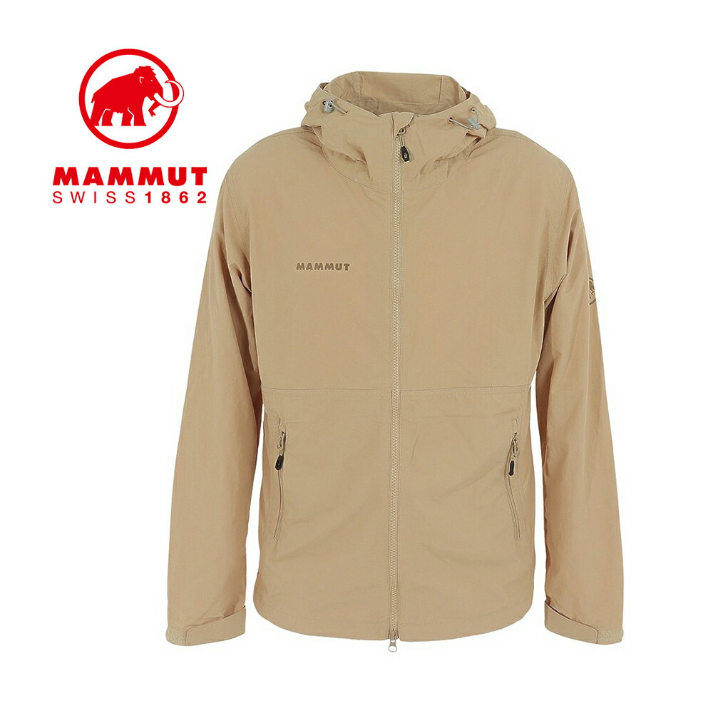 【ポイント最大10倍キャンペーン・要エントリー 4/1 0:00 - 4/1 23:59】マムート（MAMMUT）（メンズ）アウター ウインドブレーカー Hiking WB フーディジャケット AF 1012-00391-7517 ベージュ EUROサイズ 撥水 14,399円