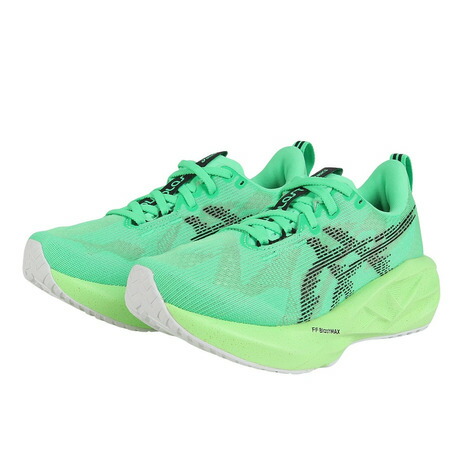 【ポイント最大10倍キャンペーン・要エントリー 4/14 20:00 - 4/17 09:59】アシックス（ASICS）（レディース）ランニングシューズ ジョギングシューズ ノヴァブラスト 5 グリーン ブラック 1012B991.300