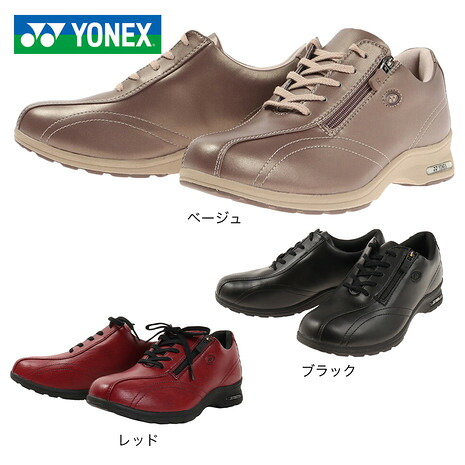 ヨネックス（YONEX）（レディース） スニーカー シューズ 撥水 パワークッション LC30W ブラック ベージュ レッド SHWLC30W 衝撃吸収 伸縮性 雨の日 滑りにくい