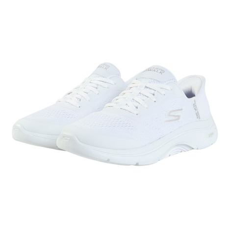 【ポイント最大10倍キャンペーン・要エントリー 4/14 20:00 - 4/17 09:59】スケッチャーズ（SKECHERS）（レディース）ウォーキングシューズ スリップインズ ゴーウォーク アーチフィット 2.0 白 125319-WHT スニーカー ハンズフリー