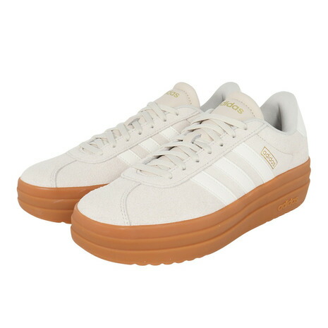 アディダス（adidas）（レディース）スニーカー スポーツシューズ VL コートボールド ベージュ JQ5633 スポーツ カジュアルシューズ 厚底