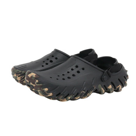 クロックス（crocs）（メンズ）サンダル エコー カモ RO クロッグ Blk/Mlt ブラック 212095-0C4 カジュアルシューズ