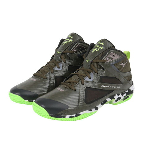 ミズノ（MIZUNO）（メンズ、レディース）スタジオシューズ ウエーブダイバース LG 5 Ltd ダークグリーン 31GF257512 スニーカー