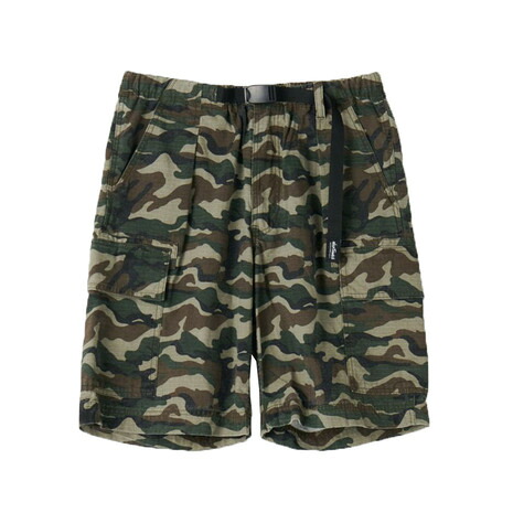 ワイルドシングス（WILD THINGS）（メンズ）高耐久 バイオウォッシュ加工 カモリップ ショートパンツ WT24040AD-WDLDC グレー×グリーン