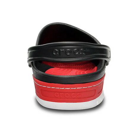 black and red crocs