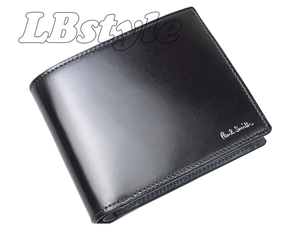 Paul Smith 超超激レア　初代コードバン　折り財布　新品　総馬革　黒 Paul Smith 超激レア 初代コードバン 二つ折り財布 ブラック 総馬革