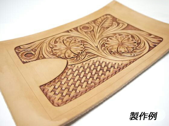 楽天市場 ハーフウォレット用ダブルフラワー シェリダンカービング図案 メール便選択可 ぱれっと レザークラフト型紙 図案 カービング図案 レザークラフト材料専門店ぱれっと