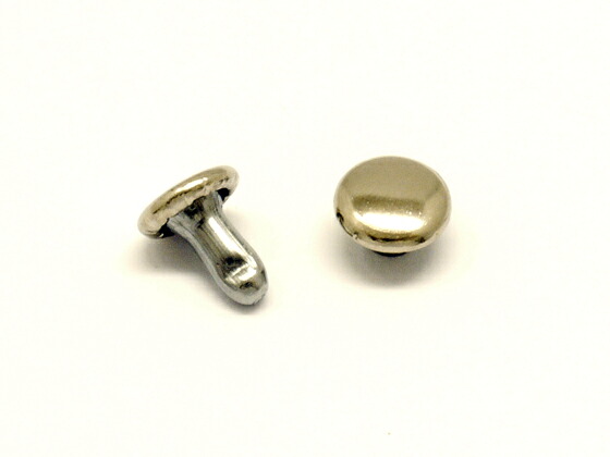 【箱売り】両面カシメ 小 ニッケル φ6mm｜足の長さ6mm 2000ヶ【送料無料】 [レザークラフトぱれっと] レザークラフトまとめ買い（業販） カシメ箱売り