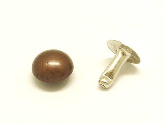 【箱売り】玉飾りカシメ 中 ブロンズ φ10mm｜足の長さ9mm 1000ヶ【送料無料】 [レザークラフトぱれっと] レザークラフトまとめ買い（業販） カシメ箱売り｜レザークラフト材料専門店ぱれっと