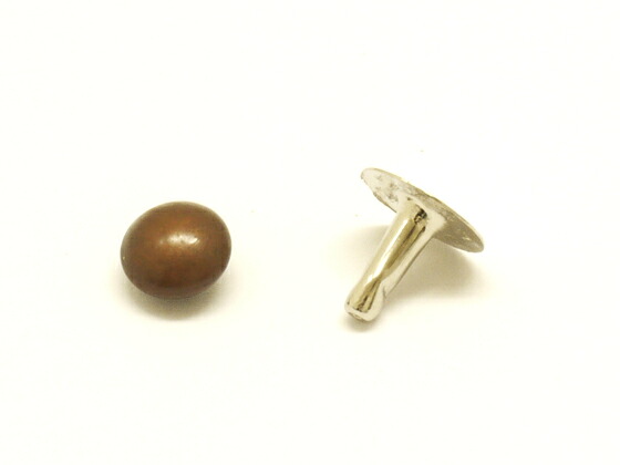 【箱売り】玉飾りカシメ 小 ブロンズ φ7mm｜足の長さ7mm 1000ヶ【送料無料】 [レザークラフトぱれっと] レザークラフトまとめ買い（業販） カシメ箱売り｜レザークラフト材料専門店ぱれっと