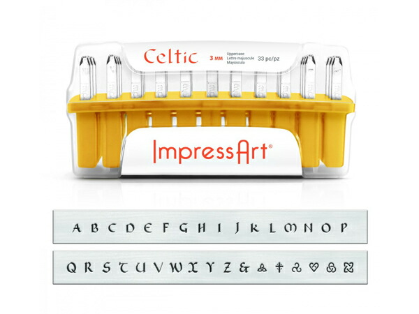 楽天市場 Impressart アルファベット刻印 Celtic 約3mm 33本入 送料無料 ぱれっと レザークラフト刻印 アルファベット 数字刻印 レザークラフト材料専門店ぱれっと