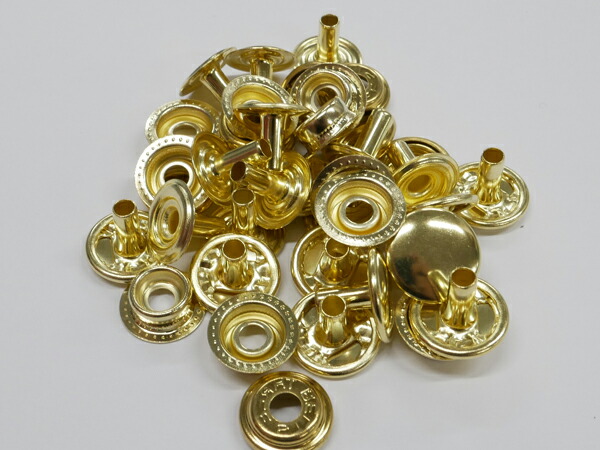 【箱売り】ジャンパーホック 大 足長 ゴールド φ15mm｜足の長さ10mm 1000ヶ【送料無料】 [レザークラフトぱれっと] レザークラフトまとめ買い（業販） ジャンパーホック箱売り｜レザークラフト材料専門店ぱれっと