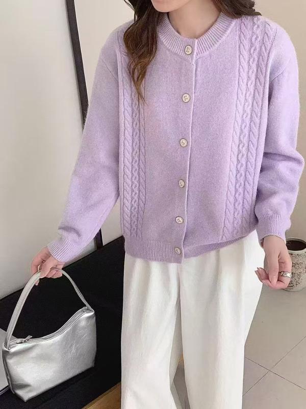 レディース ニット カーディガン 小柄対応 ゆったりシルエット リラックススタイル 単色 ベーシック 春秋 アウター 柔らかい素材 カジュアル 日常使い 暖かみ コーディネートしやすい トップス