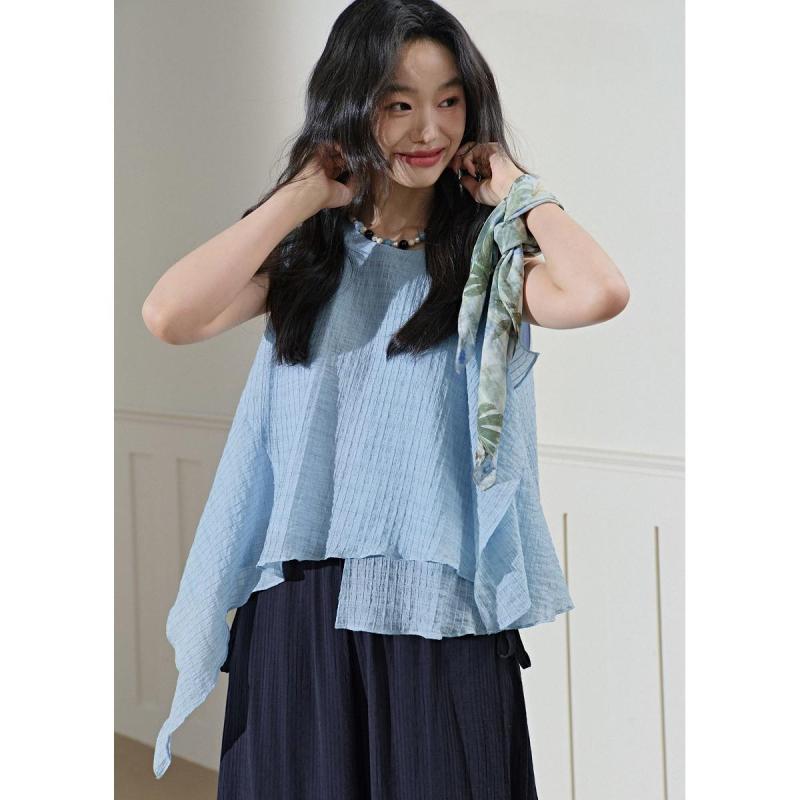 ブラジャーとっ始め キャミ 盛れる レディース 夏用 ゆったり影ぼうし パステル色の青碧 不規則さ裾 吊り紐 無袖 ケープ トップス キャミソール  今めかしい 軽さ 通気性 冷やりとした 普段使い