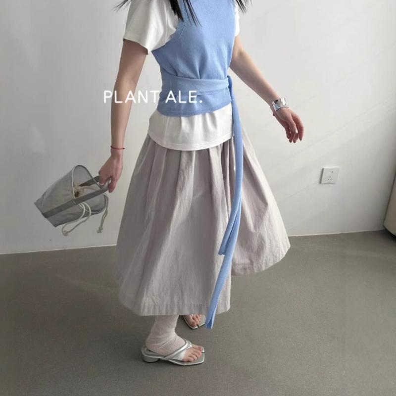 レディース 春夏 フレアスカートパンツ 伸縮腰 七分丈 ワイドシルエット 普段使い 軽量 伸縮性 カジュアルスタイル 通勤対応 再生繊維 ブラック ピンク系