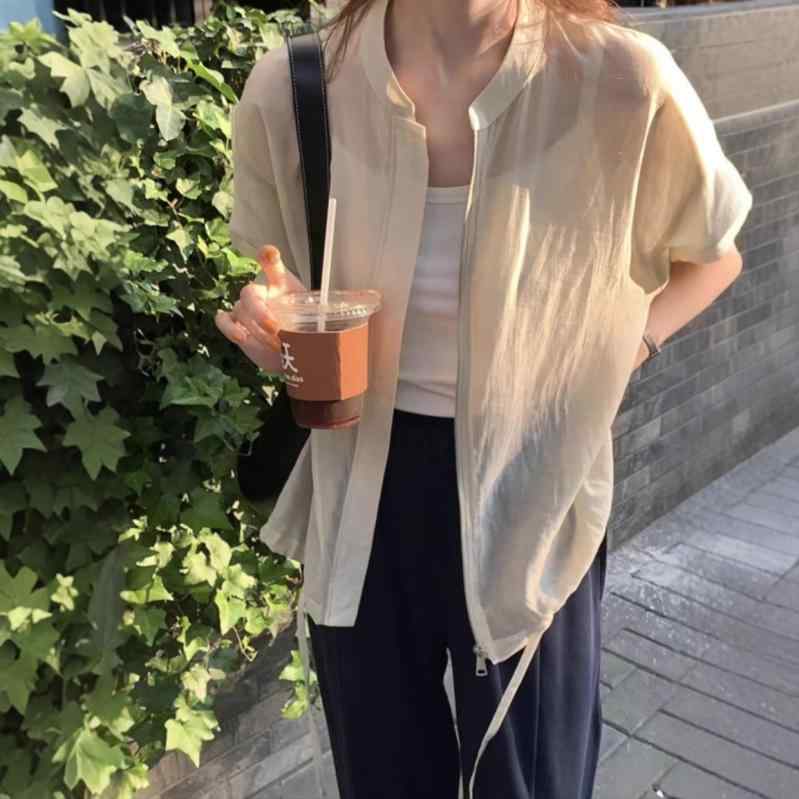 今めかしい レディース UVとり捨てる 薄っぺら ジレー 春夏 ゆったり 通気性 軽さ 微透 原材料 心地好い 室内用 アウター 小っちゃい相応う 多役立つこと 座標