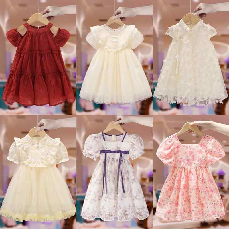ワンピース 女の子用 夏 チュールスカート プリンセス ふんわり かわいい 子供服 軽量 吸湿速乾 通気性 良い ピンク系 カラー 選択可