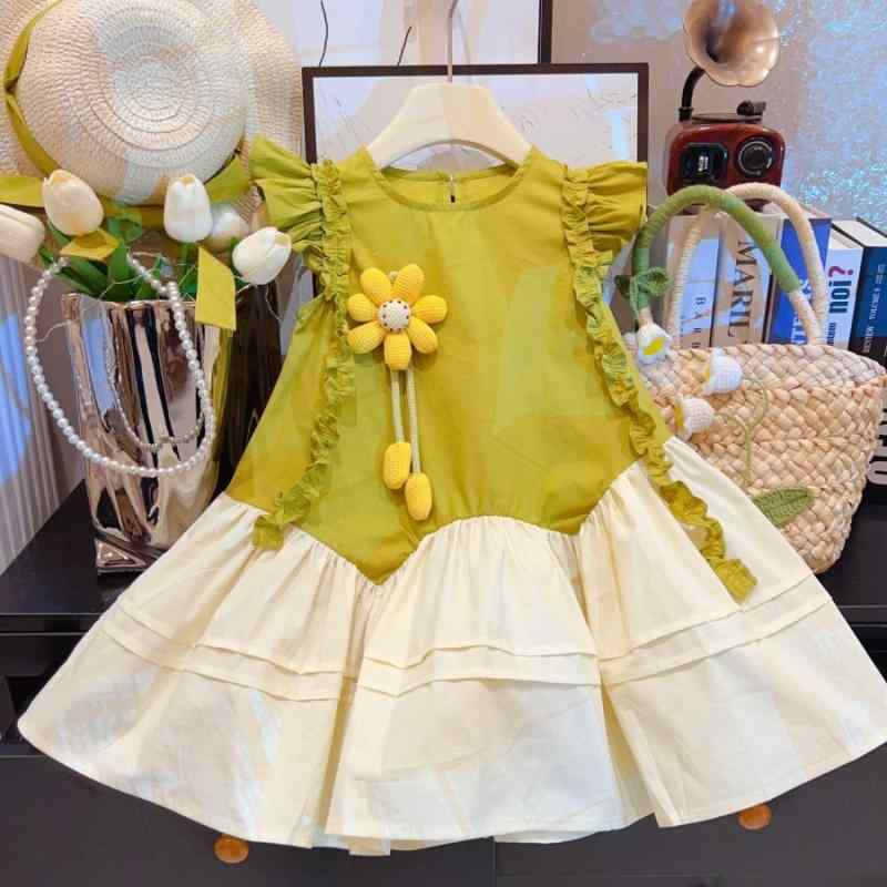 キッズ ワンピース 女の子 夏 プリーツ スカート 学院風 ポロ スタイル かわいい ファッション 通学用 軽量 綿素材 ピンク系 アイボリー