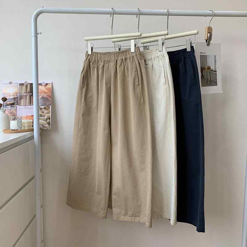 パンツ 女性用 夏用 ハイウエスト ワイドレッグ 9分丈 ストレート バルーン 通気性 スリム 吸湿速乾 軽量 カジュアル