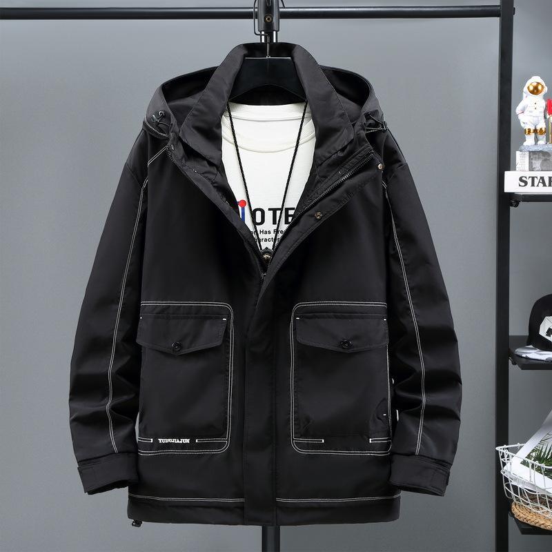 ジャケット メンズ 大きめ 風 ワーク トレンチコート ゆったり アウター コート トップス 軽量 伸縮性 通勤用 普段使い