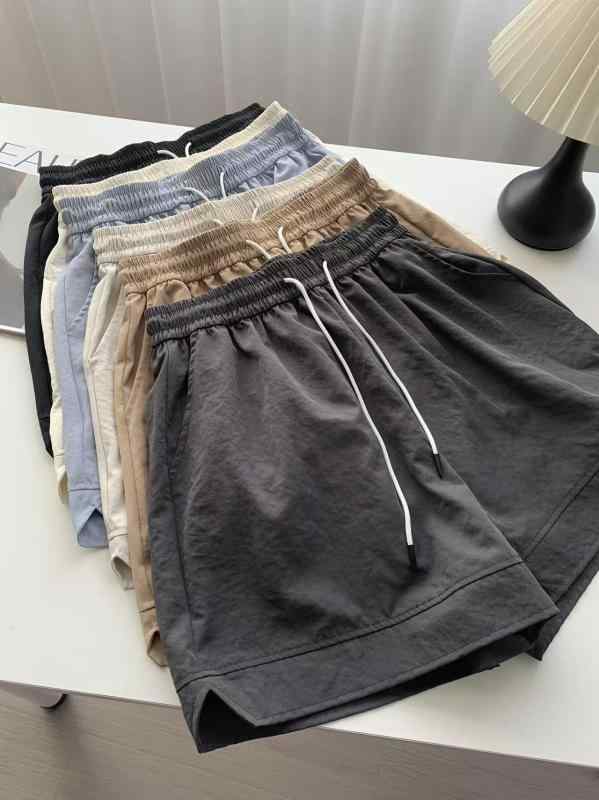 レディース 夏用 ハイウエスト ワイドレッグ ショートパンツ 接触冷感 ポケット付き 脚長効果 カジュアル 軽量 伸縮性 通勤 普段使い