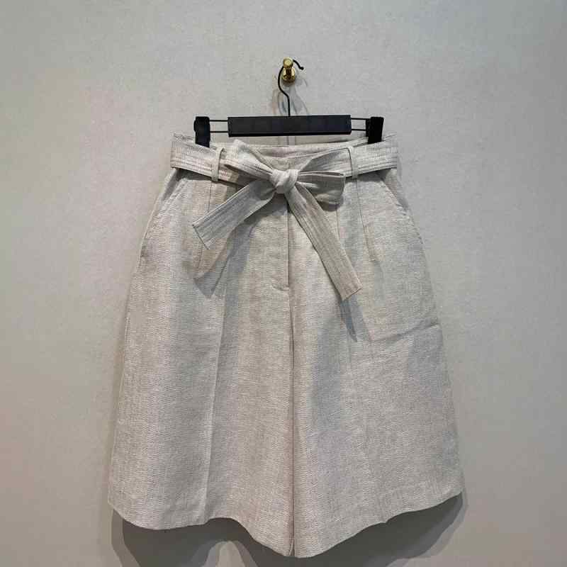 レディース 春夏 ハイウエスト リネンコットン レトロ 上品 カジュアル ショートパンツ スリム 普段使い 通気性 軽量 快適 ボトムス
