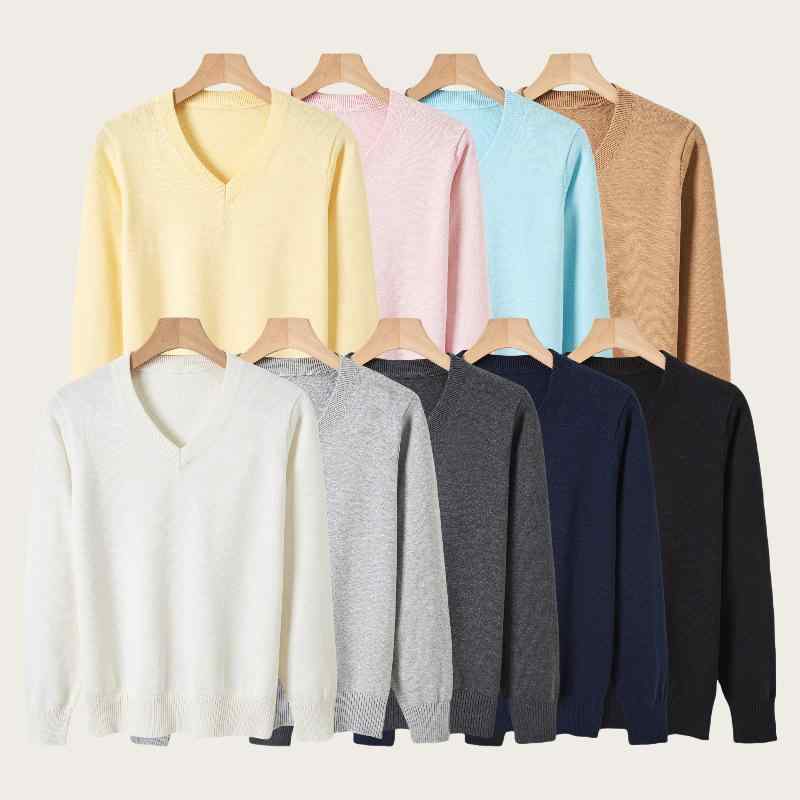レディース Vネック ニットセーター JK制服風 日系 カジュアルトップス 学校用 柔らかい素材 普段使い シンプル