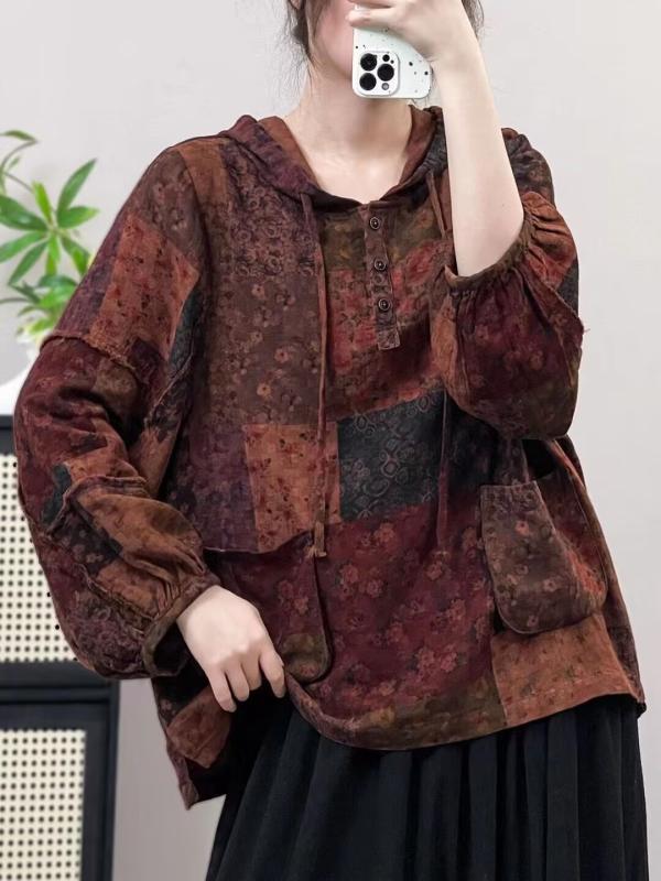 レディース パーカー フード付き 長袖 春夏 ヴィンテージ ゆったり 大きめ シルエット 体型カバー 二重ポケット カジュアル 普段使い フィット トップス