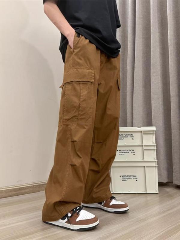 ワークパンツ メンズ 春夏 アメリカン レトロ 日系 カジュアル ストレート シルエット ハイウエスト ロング丈 高身長対応 日常使い 快適 素材