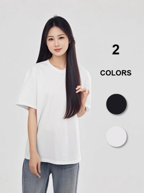 レディース 春夏 綿100% 丸首 短袖 Tシャツ ゆったり トップス インナー コットン素材 カジュアル 普段使い フィット