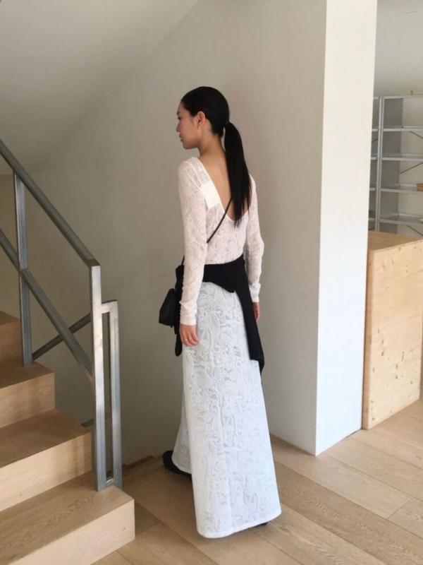 ワンピース レディース レース 吊り紐 春夏 トップス スカート セット 軽量 伸縮性 女性用 かわいい