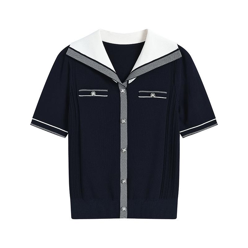 ポイント10倍 レディース ニットセーター エレガント 高級感 スリムライン 上品 夏用 ファッション トップス 伸縮性 軽量 綿混 スタイリッシュ シルエット