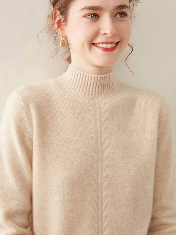 ポイント10倍 レディース ハーフハイネック カシミヤセーター カシミヤ 厚手 ゆったりシルエット ニットトップス インナー用 暖か素材 柔らかい肌触り 普段使い