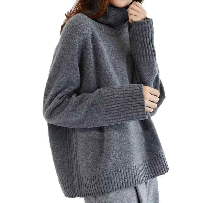 ポイント10倍 ニットセーター レディース 秋冬 ハイネック ウール 厚手 ゆったり フィット リラックス風 プルオーバー インナー 暖か 防寒 通勤 普段使い ニットトップス