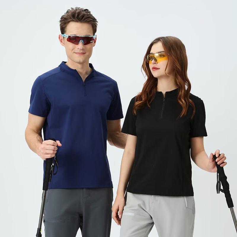 ポイント10倍 夏用 メンズ レディース 速乾 短袖 半ジッパー Tシャツ ランニング フィットネス トレーニング トップス ジョギング ジムウェア ワークアウト 吸湿速乾 軽量 伸縮性